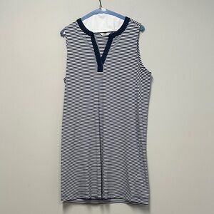 Navy and White Striped Sleeveless Dress